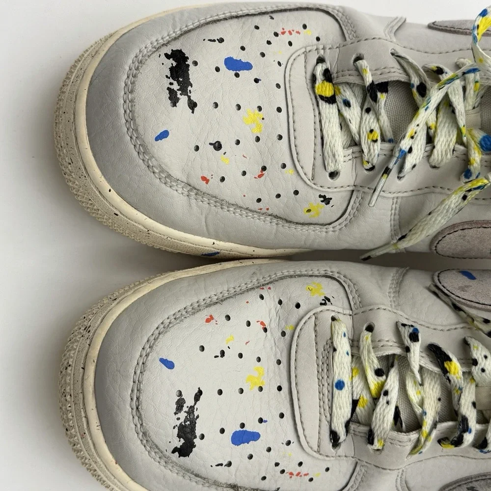 Nike Air Force 1 Low '07‎ LV8 Paint Splatter 2021 Size 8.5 CZ0339-100 Sneakers